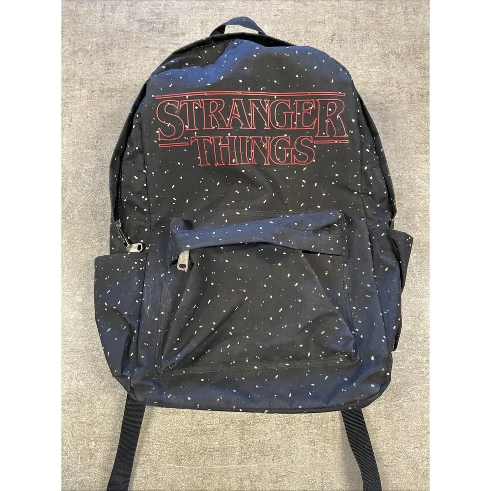 Loungefly Stranger Things Black Canvas Backpack Red Logo Unisex Kids